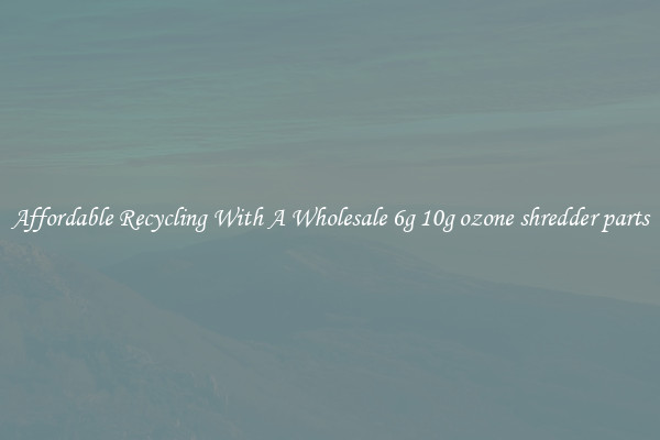 Affordable Recycling With A Wholesale 6g 10g ozone shredder parts