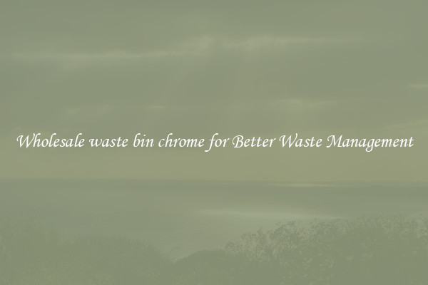 Wholesale waste bin chrome for Better Waste Management
