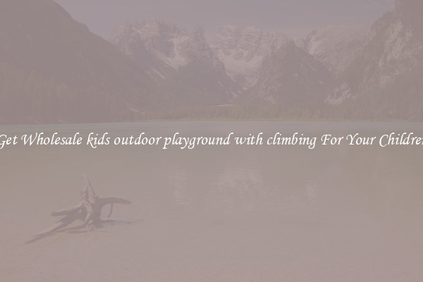 Get Wholesale kids outdoor playground with climbing For Your Children