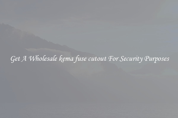 Get A Wholesale kema fuse cutout For Security Purposes