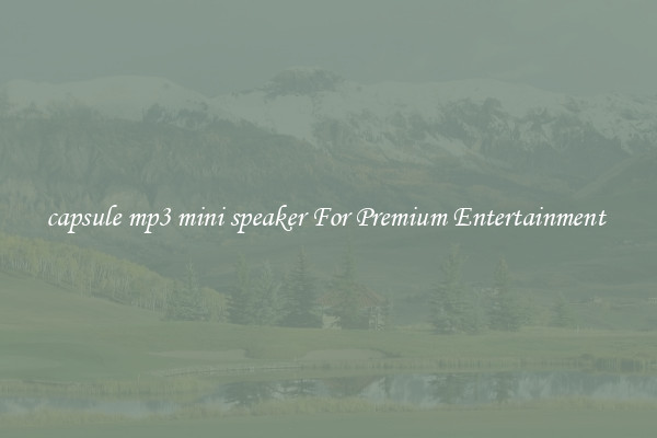 capsule mp3 mini speaker For Premium Entertainment 