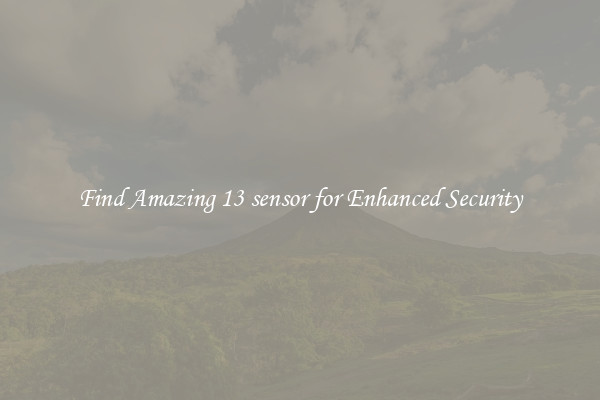 Find Amazing 13 sensor for Enhanced Security
