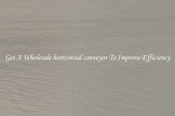 Get A Wholesale horizontal conveyor To Improve Efficiency