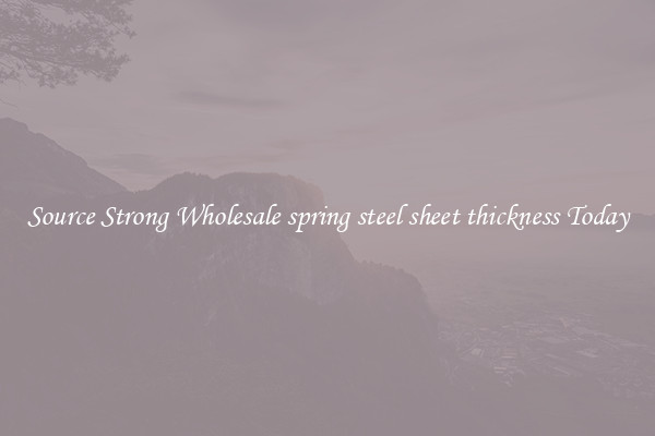 Source Strong Wholesale spring steel sheet thickness Today