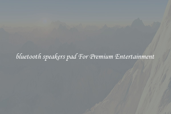 bluetooth speakers pad For Premium Entertainment 
