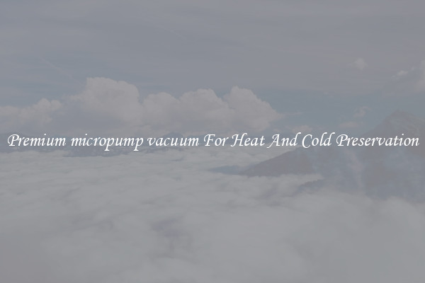 Premium micropump vacuum For Heat And Cold Preservation