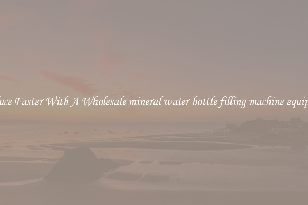 Produce Faster With A Wholesale mineral water bottle filling machine equipment